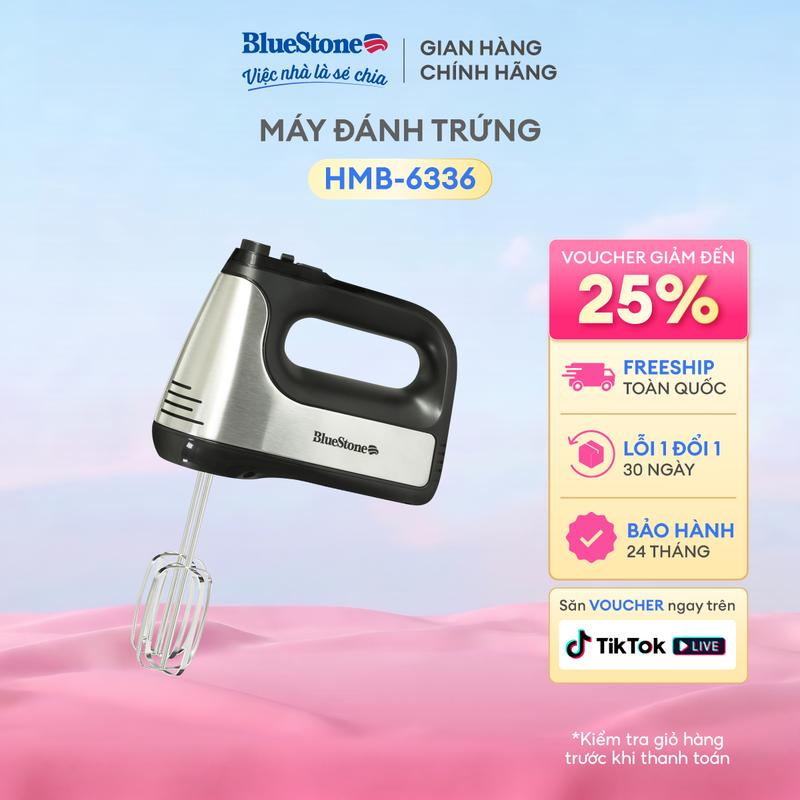 Máy Đánh Trứng Cầm Tay BlueStone HMB-6336 400W Inox Siêu Bền Que Thép Không Gỉ An Toàn Tiện Lợi
