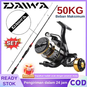 DAIWA Joran Pancing Set 1.6M/1.8M/2.1M/2.4M Joran Pancing Set Dengan Bahan Serat Karbon Joran Pancing Carbon Pancing Set Lengkap Untuk Memancing Fishing Rod And HE1000-7000 Series Spinning Fishing Reel Reel Pancing pancingan set