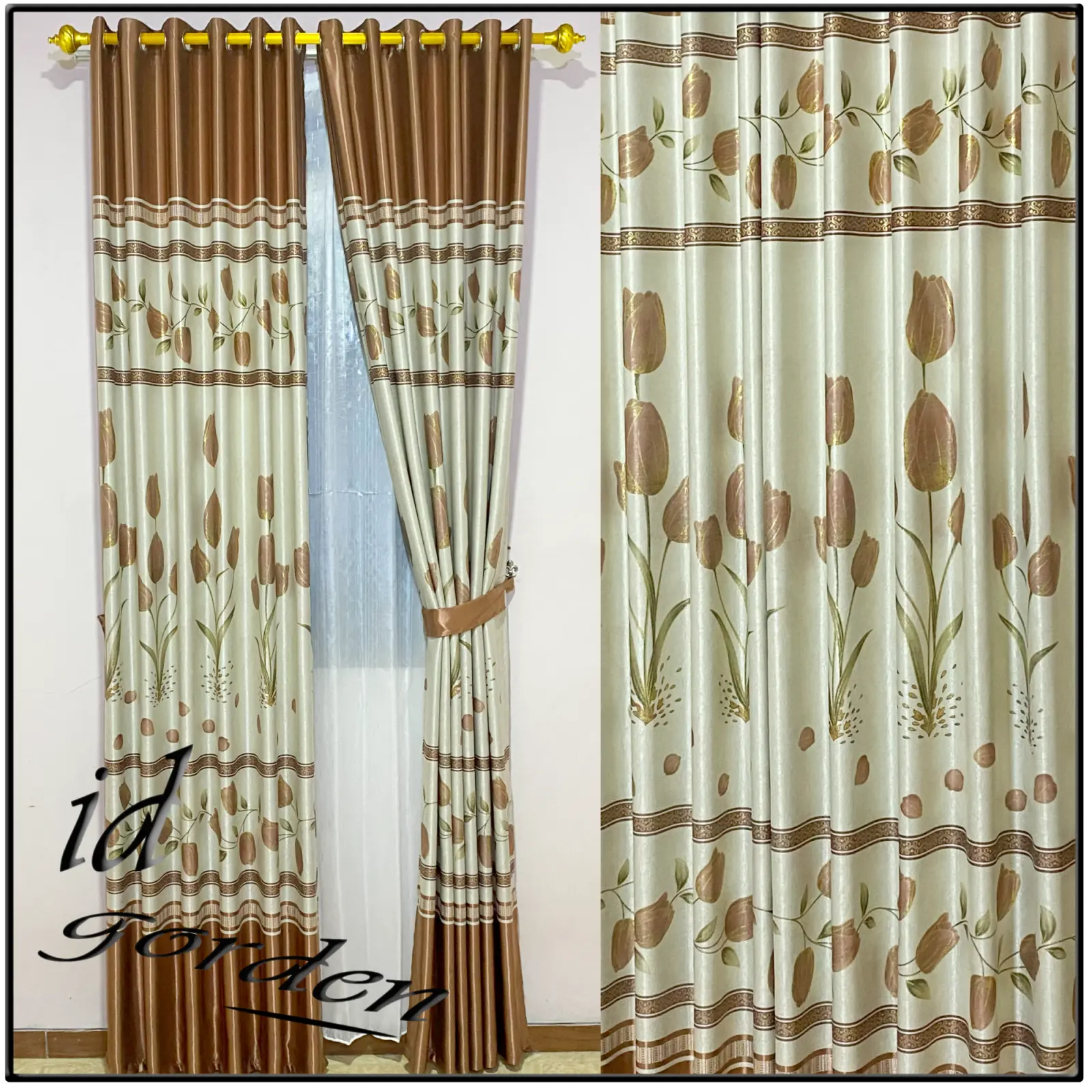 IDC Gorden jendela pintu sekat ruangan tinggi 250cm mewah motif tulif elegan 2024 kamar aesthetic