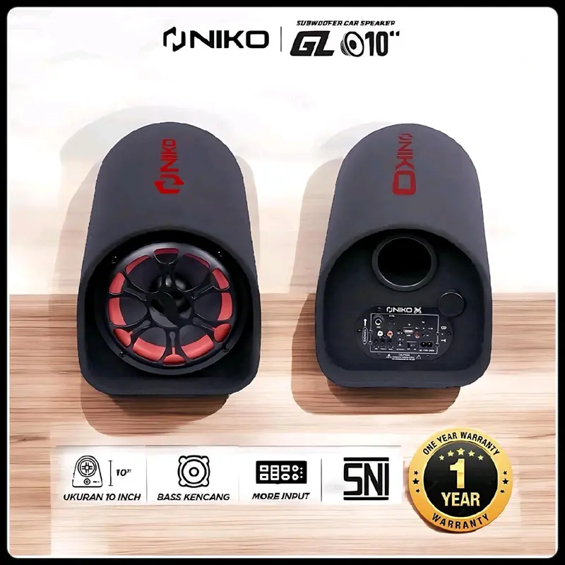 ￼NIKO GL10 Subwoofer Car Speaker 10 inch 100 Watt  - Speaker Bluetoth Tabung 10 inch l GARANSI RESMI Bluetooth 1
