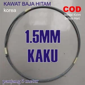 Kawat Baja Hitam 1.5mm 5 Meter Kaku Bahan Per