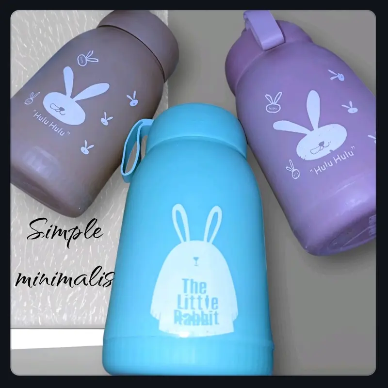 1 pcs botol kaca 330 ml/botol kaca motif rabbit/botol beling rabbit mini/Tumbler/Tumbler karakter 1