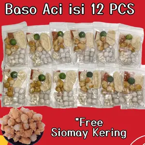 baso aci isi 12pcs paket hemat free siomay kering Food Pedas Makanan Kuah Instan