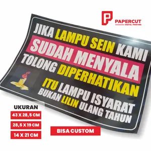 PAPERCUT STIKER HIMBAUAN SEIN TRUCK JUMBO Tahan Air Tahan Panas Resolusi Tajam Bisa Custom Ukuran 45x30 cm 30x20 cm 15x20 cm - Car