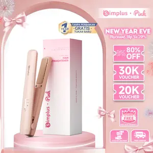 [Christmas Deals Akhir Tahun] Simplus Pink - Catokan 2-in-1 Portabel Tanpa Kabel Cordless Catokan Pelurus/Pengeriting Pengisian Daya Type-C Baterai Tahan Lama 45 Menit Panel Keramik 3D Dengan 2 Pengaturan Suhu ZFBA008