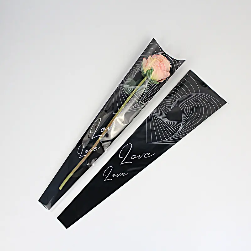 MGM 50 Lembar Plastik Bunga Mawar 1 tangkai Wrapping Plastik untuk Mini Buket Rose SF09 3