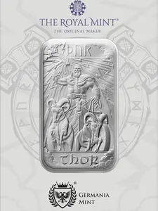 Thor Silver Bar Collection – The Royal Mint x Germania Mint - Fine Silver 1 oz - Perak yang cocok untuk koleksi