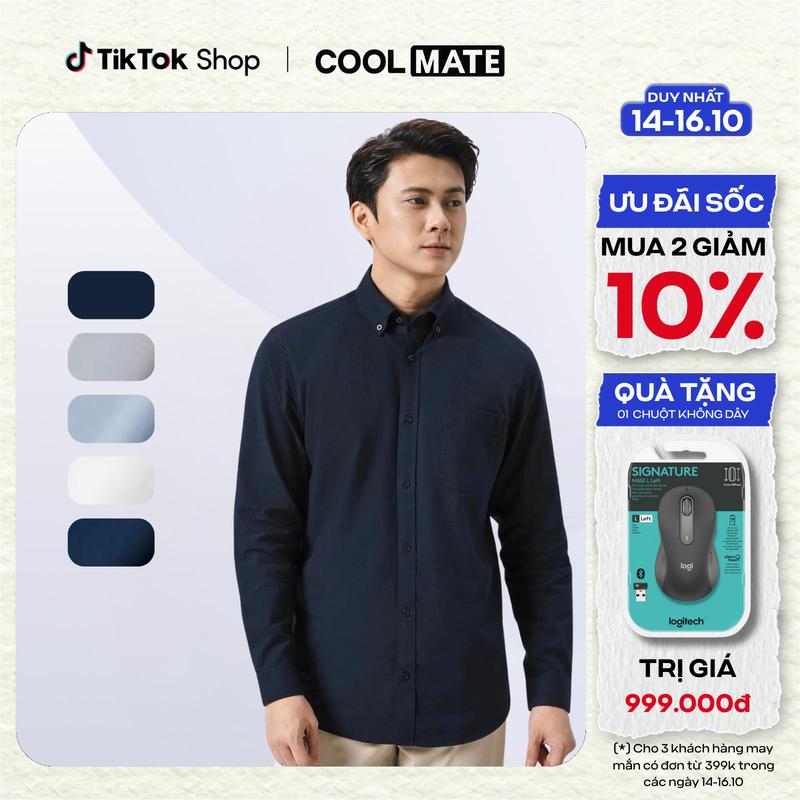 Áo Sơ Mi Nam Dài Tay Essentials Cotton - Coolmate