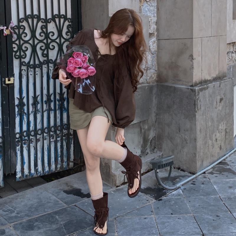  Áo babydoll đan dây cổ A9091 Nana21 Nanastore21 Nữ Woman 