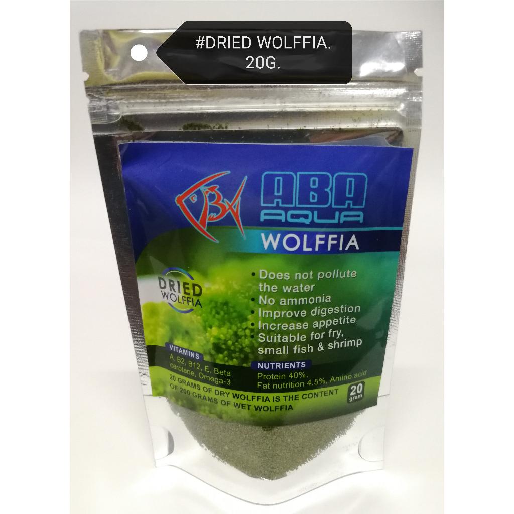 ABA Aqua Dried Wolffia 20gram Fish Food Feed Concentrated Dehydrated Aquarium Aquatic Plant Makanan Ikan Akuarium