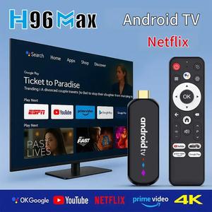 Android 14対応 4K Ultra HD H96 Max TVスティック／TVボックス、5コアARM GPU、デュアルバンドWi‑Fi、Bluetooth対応、音声リモコン、Netflix／Disney+対応