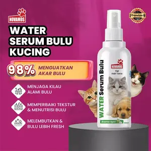 Serum Pelebat Bulu Kucing Anjing NOVAMOS Pet Hair Tonic Anjing Hewan Peliharaan Menjaga Kilau Alami Bulu Menutrisi & Melembutkan Bulu