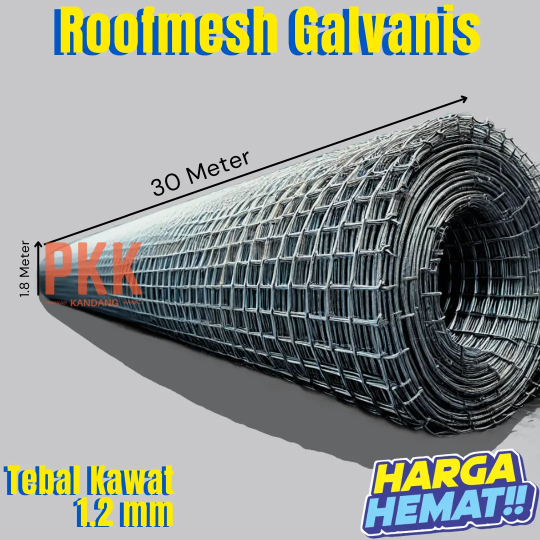 Roof Mesh 1,2mm - Lub. 75 x 75 Uk 1,8 x 30M Galvanis Anti Karat