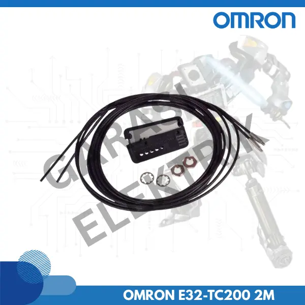 OMRON E32-TC200 2M Sensor Optik Fiber Terbaru Original dengan Kabel 2M, Rentang Suhu -40 hingga 70 °C, Jarak Deteksi 2300 mm, Pelindung IP67, Bahan Plastik & Polyethylene