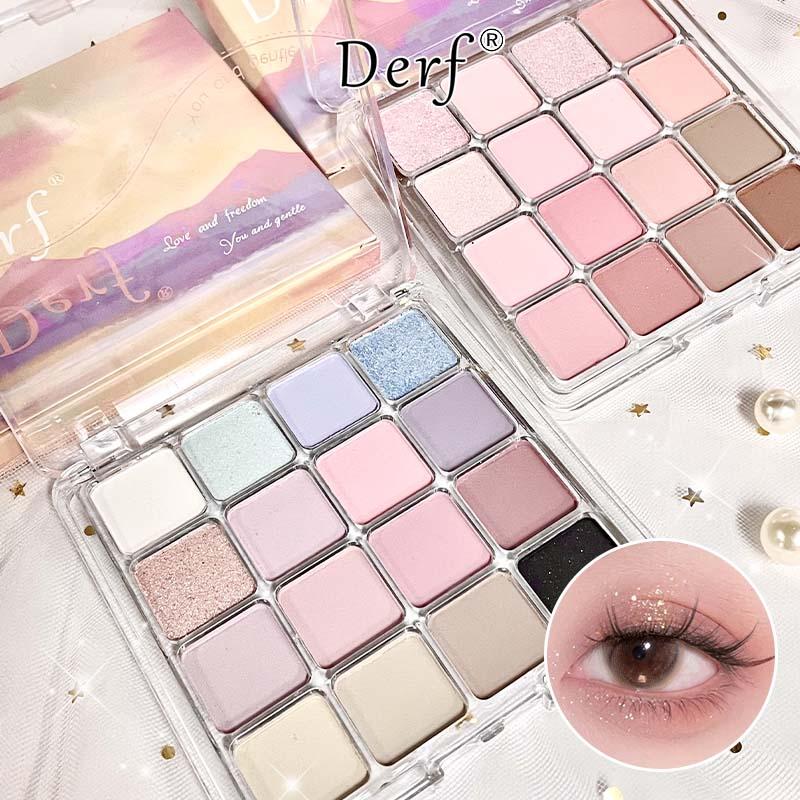  Bảng Phấn Mắt Derf 16 Màu Màu Nude Lâu Trôi Lấp Lánh Và Lì Trang Điểm Lung Linh 