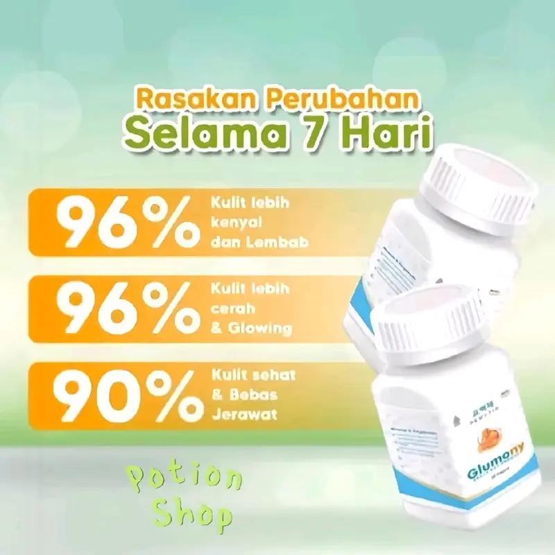 Viral!! Glumony Original Asli 100% pemutih badan, wajah suplemen kapsul whitening dan vitamin c L-Glutathione colagen, pencerah kulit 3