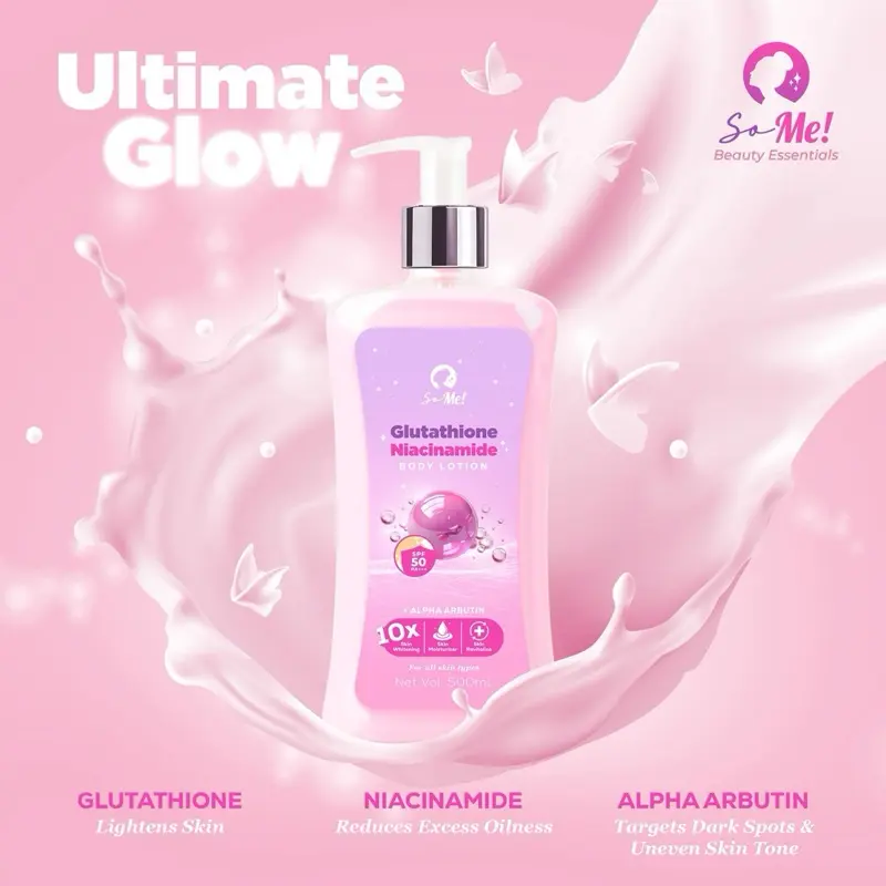 FDA Approved] So Me Glutathione Niacinamide Body Whitening Lotion [500ml]  with SPF 50PA+++ Scent Scent - TikTok Shop Philippines