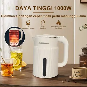 MAIMEITE Teko Listrik 2.5L Pemanas Air Stainless Steel Kapasitas Besar Cepat Panas Otomatis Hemat Listrik
