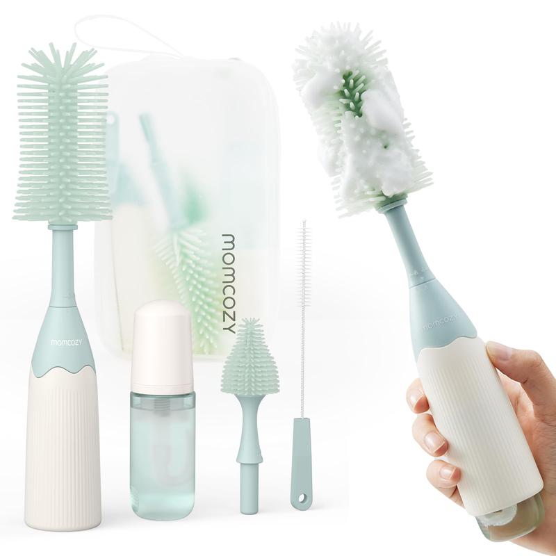  Momcozy Bộ Bàn Chải Bình Sữa Thiết Kế Nhấn Đẩy Sáng Tạo Để Làm Sạch Tốt Hơn Bàn Chải Làm Sạch Bình Sữa Cho Em Bé Thích Hợp Cho Máy Hút Sữa Và Hơn Thế Nữa Có Thể Tạo Bọt Để Làm Sạch Tốt Hơn 