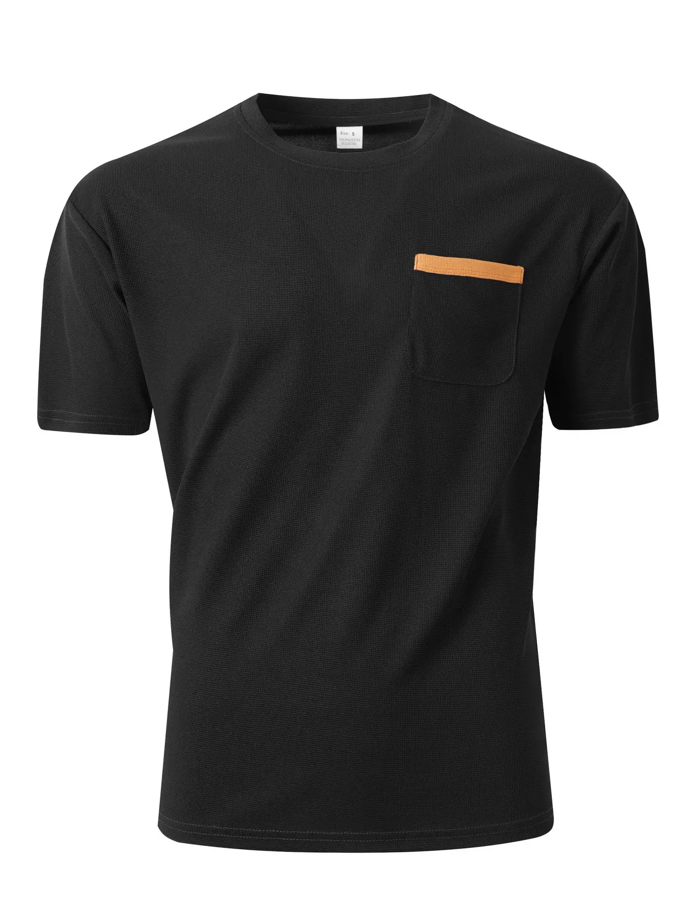 Men's Waffle Crew Neck T-Shirt Pocket Solid Color Casual Fashion Youth ,Quick Drying ,Breathable and Wearable for hot days,T-Shirt Sophisticated simplicity