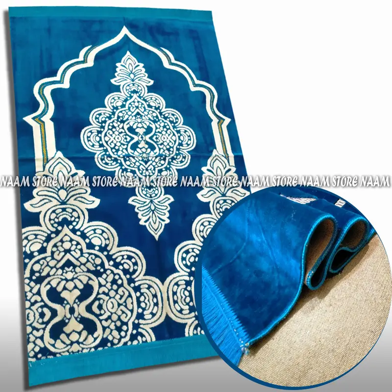 Sajadah Sholat Dewasa Motif Flora Ukuran 110x70cm Bahan Lembut Tebal Standart 3