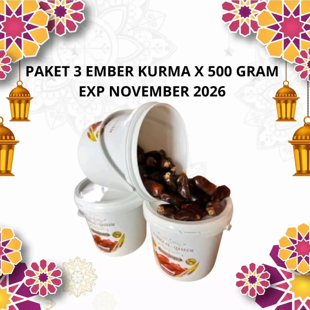 Paket 3 Ember Kurma al qaseem X 500 Gram Snack Murah Cemilan Sehat dried fruit Camilan Food