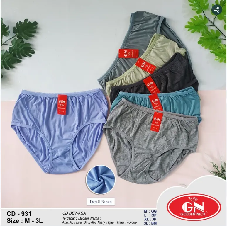 3 Pcs Celana Dalam CD Golden Nick Warna Muda Tua Pastel Hitam Original Termurah