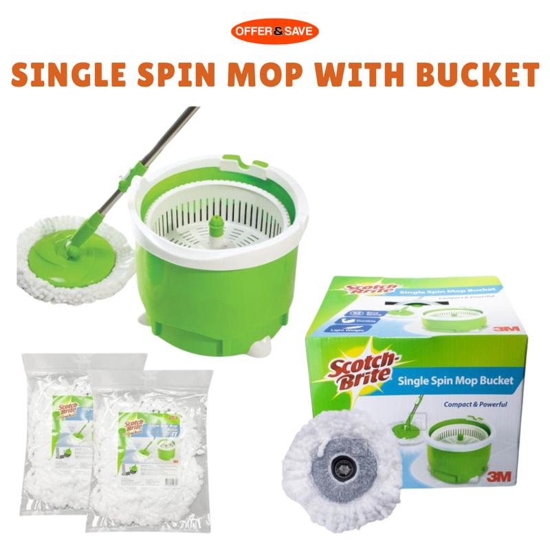 3M Scotch - Brite Single Spin Mop Bucket / 3m Single Spin Mop - TikTok ...