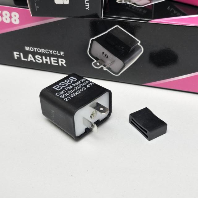 Product Introduction of (HARGA GROSIR PER 10 PCS) FLASHER SEN BS88 BISA ATUR CEPAT LAMBAT/KEDIP SEN 12 VOLT Motorcycle Lampu Klakson 1