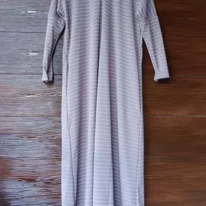 Bhanu - Lubna Striped Gamis Abaya Umroh Busui Friendly Bahan Premium Tebal