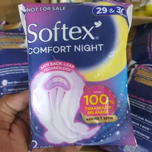 Softex Comfort Night 29&36 cm 2 Pads dengan Teknologi Anti Back Leak 100% Tidak Bocor Belakang Kering dalam 1 Detik