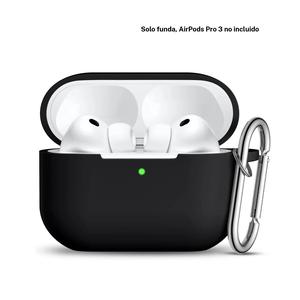 Funda protectora de silicona suave para Apple AirPods Pro 3, diseño visible de carga LED, incluye llavero, accesorio unisex