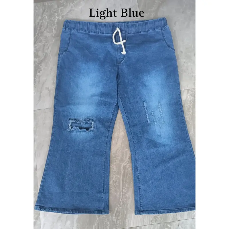 BintangRzt Celana Jeans Cutbray sobek-sobek super Jumbo 4