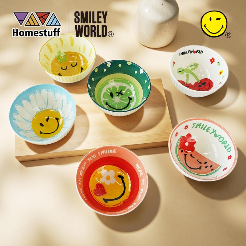 [SNI] HOMESTUFF x SmileyWorld / Hampers Mangkok Set SmileyWorld / Motif SmileyWorld lucu / Bowl Set Japanesse motif SmileyWorld Souvenir / Garansi 1
