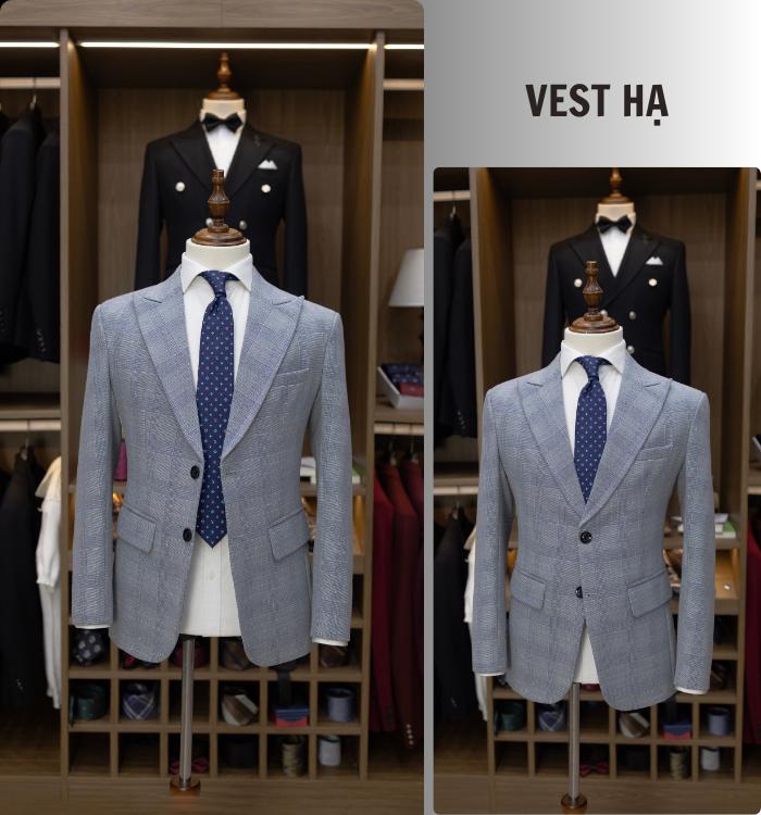 Vest Nam màu Xám kẻ karo dáng 2cúc vải đẹp, trẻ trung, thời trang Menswear, gọn gàng . birthday  suit