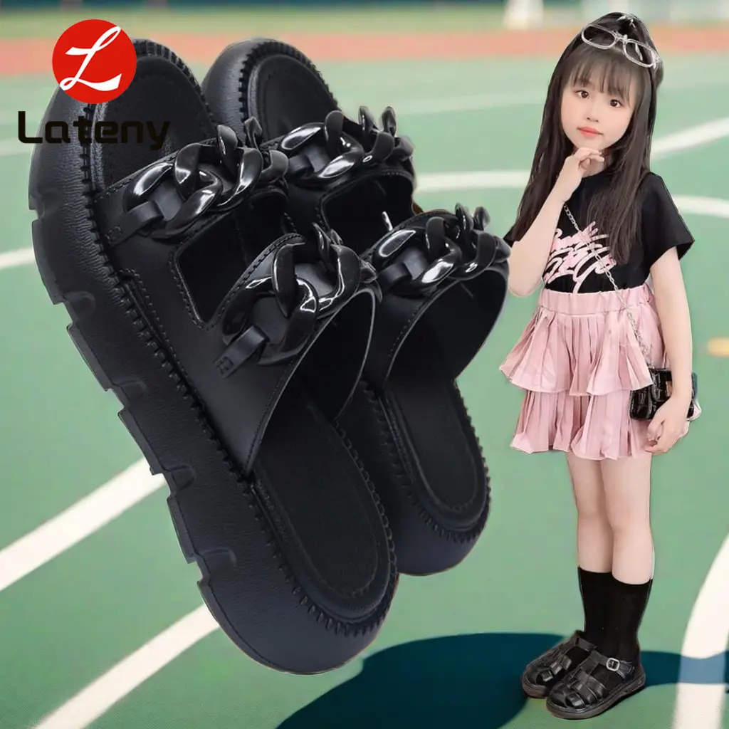 Lateny Sandal anak perempuan Sepatu putri gaya Romawi untuk anak sekolah dasar Sandal serbaguna untuk orang tua dan anak-anak