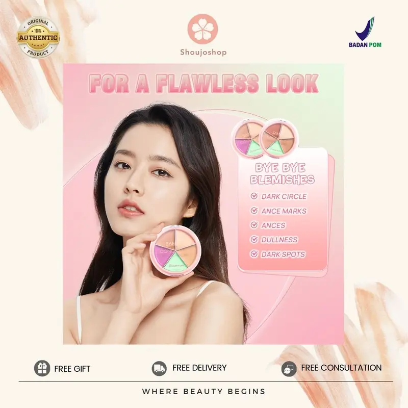 SANIYE Palet Concealer Anti Air 5 Warna Seamless Full Cover Face Concealer R1179 7