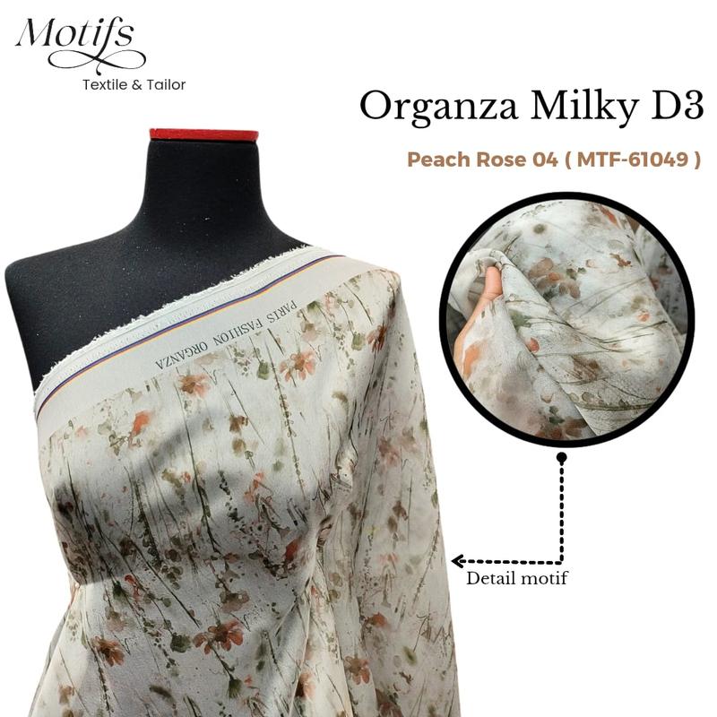 MOTIFS - ( HARGA 0.5 METER ) MILKY ORGANZA PRINT | ORGANZA MILKY  D3 6