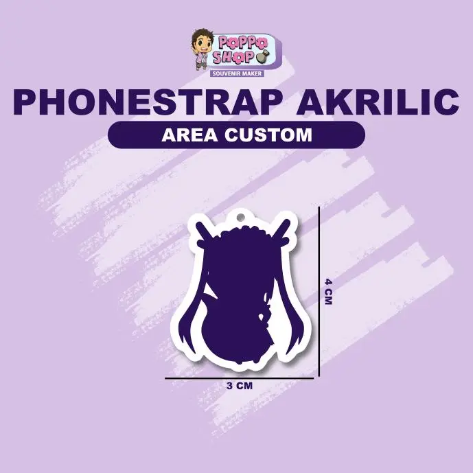 Phonstrap | Tali Ponsel Akrilik | Custom Gambar 4 x 3 CM | Tiktok Style Lanyard 1