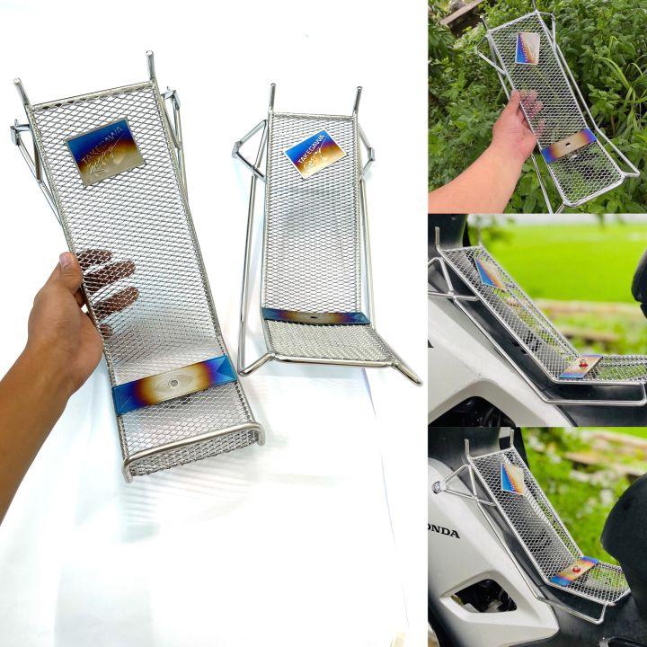 Baga Lưới INOX XIKEN gắn xe máy Wave Nhỏ Wave ZX Anpha lùn Wave RSX Future Dream kèm tem Titan và Phụ Kiện