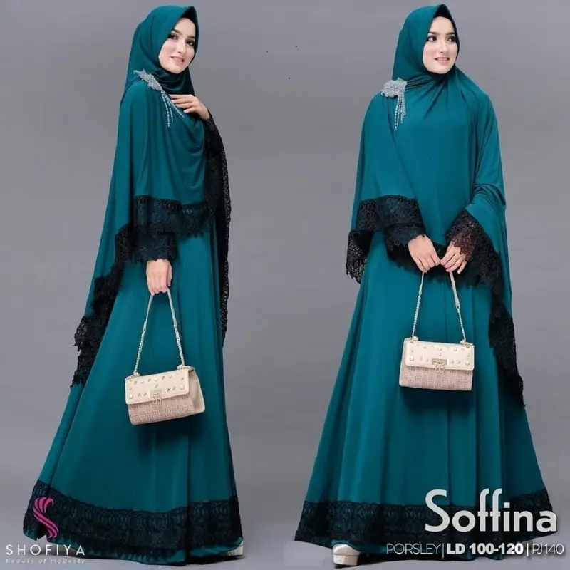 TERBARU!! Gamis Soffina Syari Set Hijab Jumbo 4XL Gamis Wanita Terbaru 2024 Mewah / Gamis Syari Simple Elegan / Gamis Syari Set Khimar / Gamis Ibu Ibu Model Sekarang / Gamis Seragam Wanita Pengajian Pernikahan Muslim Lebaran Renda Dewasa Remaja Kondangan 5