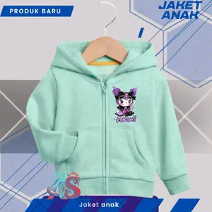 Jaket Anak Hoodie dan Zipper Kuromi UNGU Sweater Anak Usia 2-12 Tahun Bisa COD Produk Baru