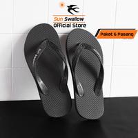 Gambar Paket 6 Pasang Sandal Jepit Karet Pria Sendal Sun Swallow Hitam All Black - Paket Size Seri dari Sun Swallow Sandals Kota Administrasi Jakarta Utara 1 Tokopedia