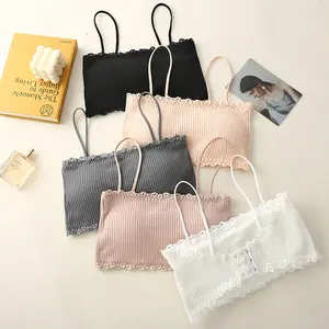 NIFTY.CO Bra Kemben Busa Bertali Model Renda Bralette Tali BH Crop Pendek Wanita Tanpa Kawat Bahan Halus Pakaian Dalam Fashion