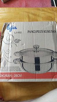 Product Review of Panci Steamer Stainless 2 Tingkat Multifungsi/ Set Panci Kukus Siomay 2 in 1 / Panci Stainless Kukusan Serbaguna 2 Susun Tutup Kaca/ Cookware LJ-002 from D**a c**️ 1