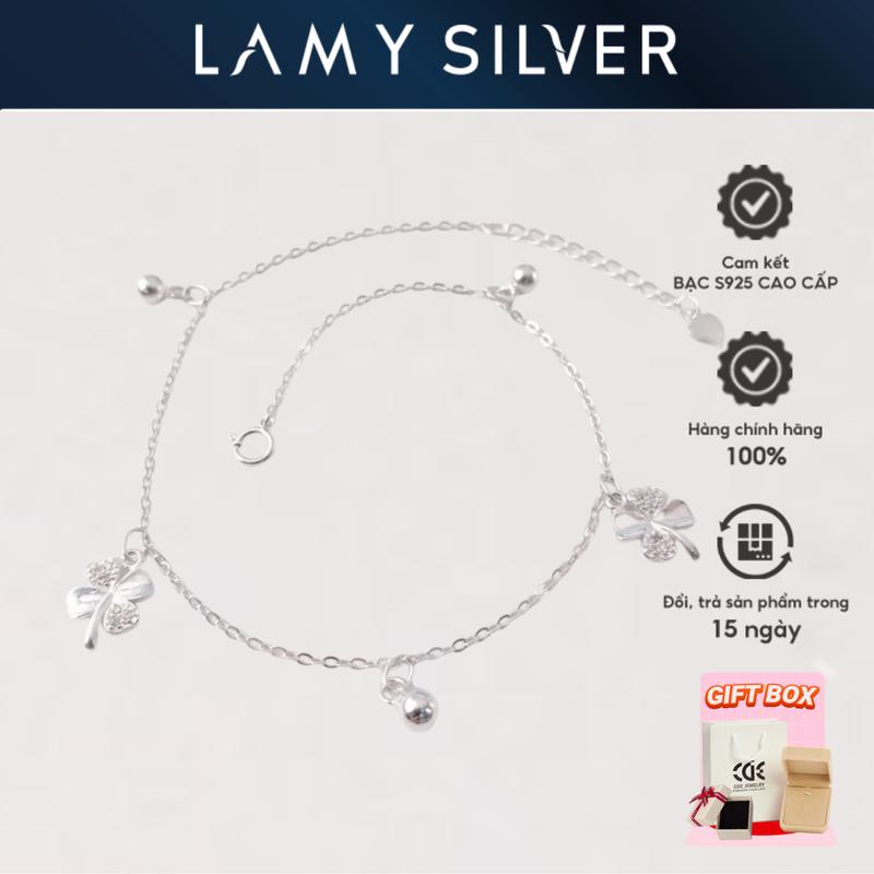 Lắc chân nữ Bạc S925 Silver Lucky Charm Anklet - Cỏ 4 lá may mắn mix Charm bi CDE9031 - Trang sức CDE Jewelry