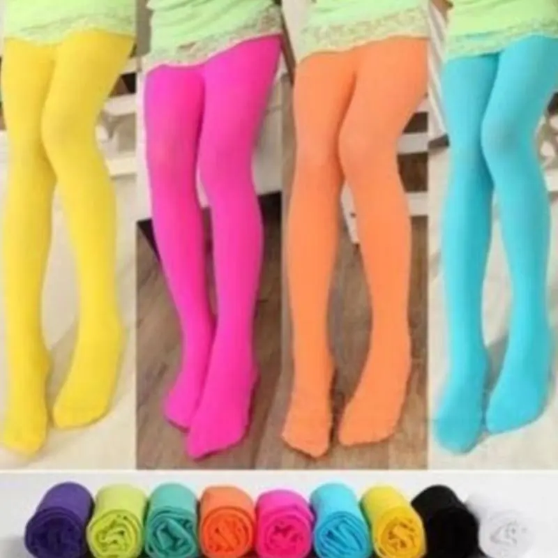 Fashion Candy Colorful Toddler Kids Girls Dance Velvet Tights Pantyhose Ballet Dancing Socks Leggings Children's Dancewear Age 4-12