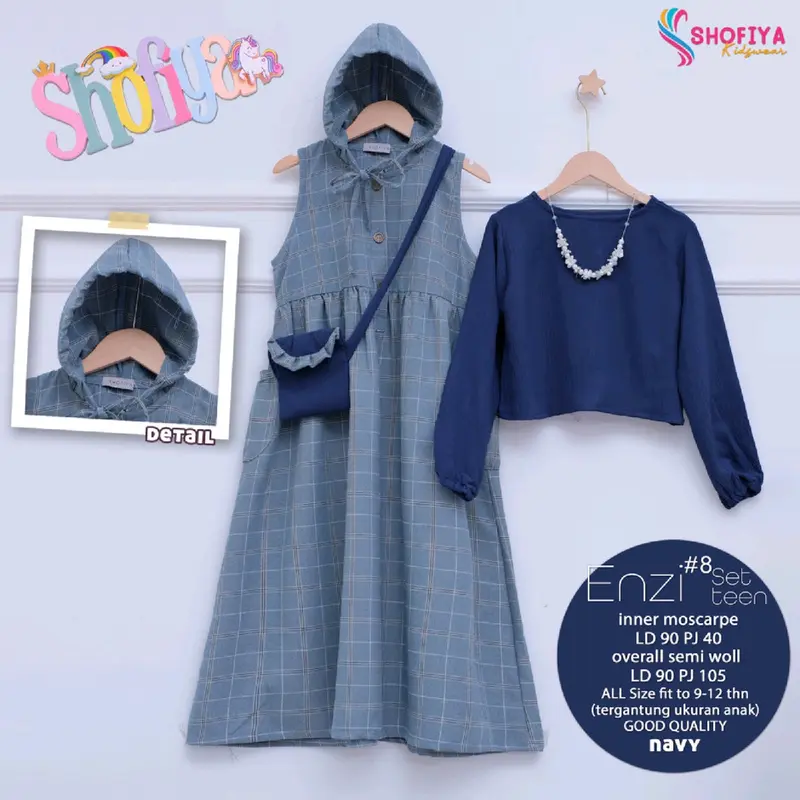 (ayya kids solo)ENZI SET #8  2in1 udahhh pluss include Tas kakakkk *Matt* semi woll *inner* airfloww premium semua di desain dengan begitu indahh kancing aktiff terbaru terlaris termurah edis lebaran Gamis  Muslim  Anak 3