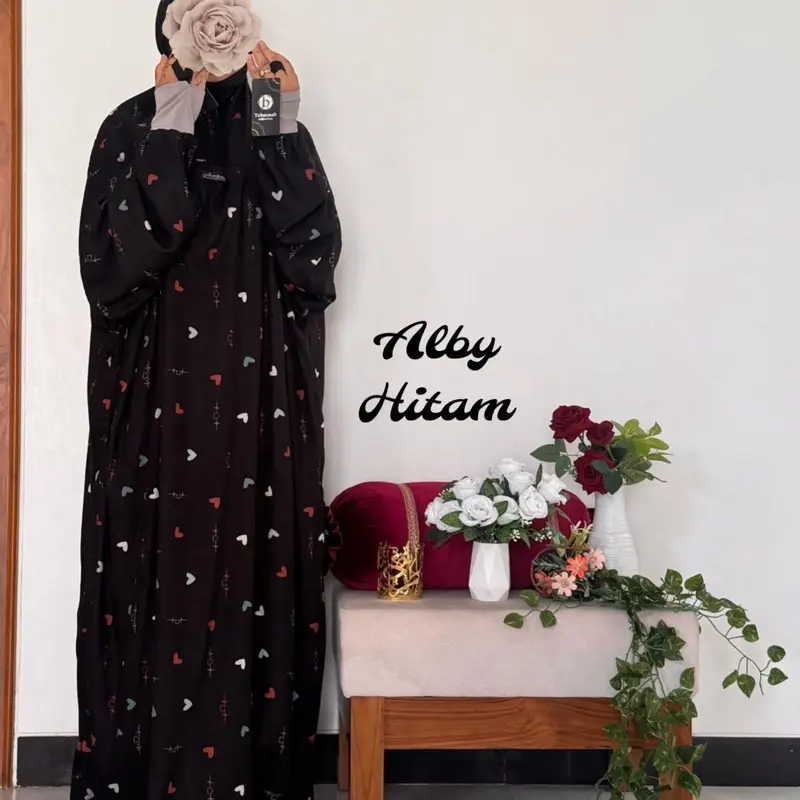 Basmah Motif Mukenah Manset - Katun Rayon Premium LD 95x2 Panjang 210 Muslim