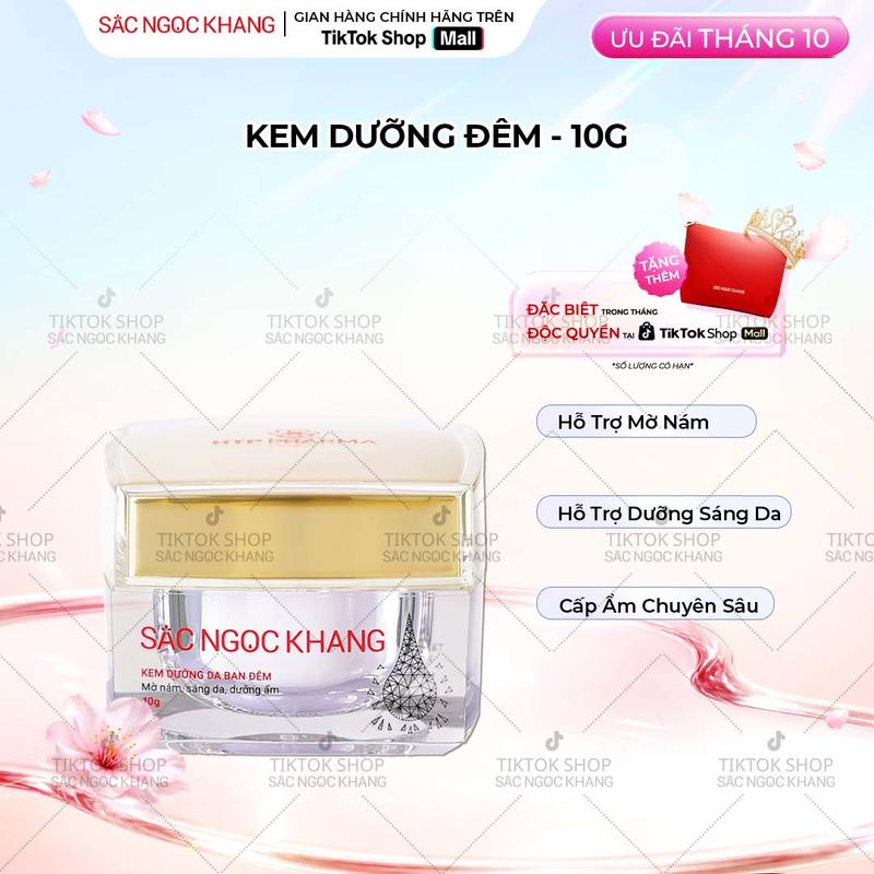 Kem Dưỡng Ẩm Da Ban Đêm Sắc Ngọc Khang - Hỗ Trợ Dưỡng Sáng Da, Cải Thiện Sạm, Nám, Tàn Nhang Skincare Nữ Kem Face 2PL